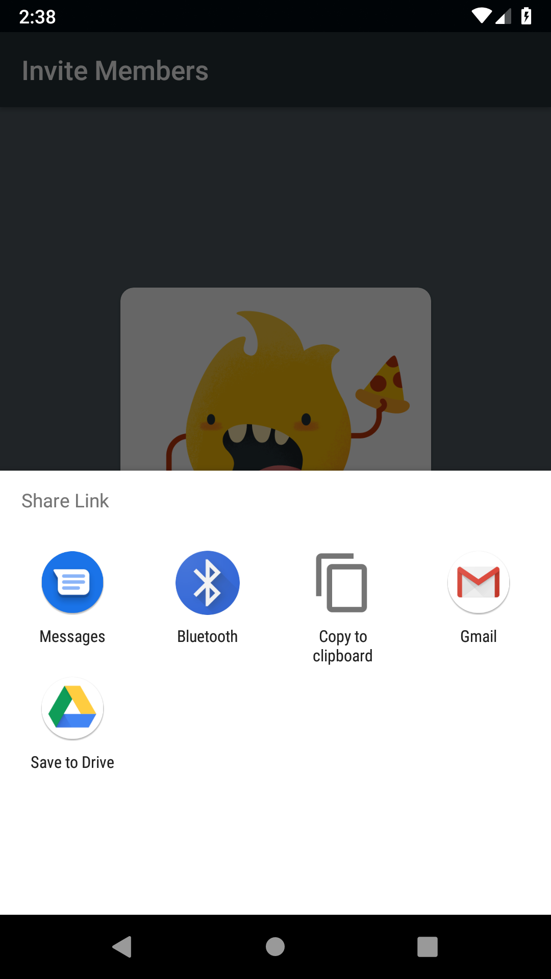 System share sheet with overflow options rewarded referral screenshot with share sheet