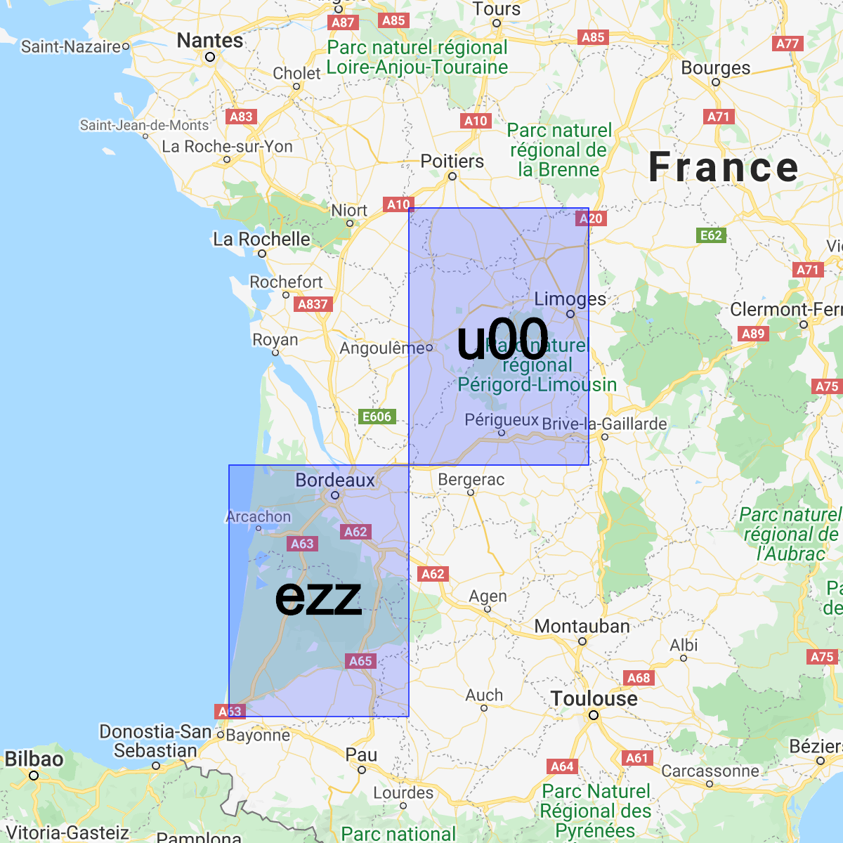 Geohashes éloignés les uns des autres