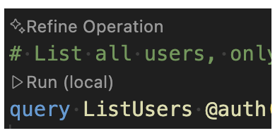 Bouton "Générer" CodeLens pour Firebase Data Connect