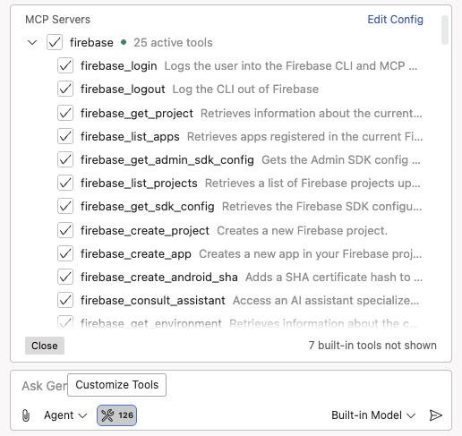 Lista dostępnych narzędzi MCP