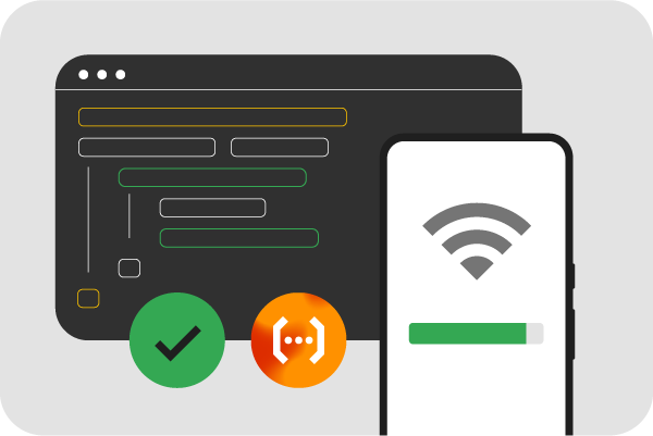 Smartphone com barra de progresso completa